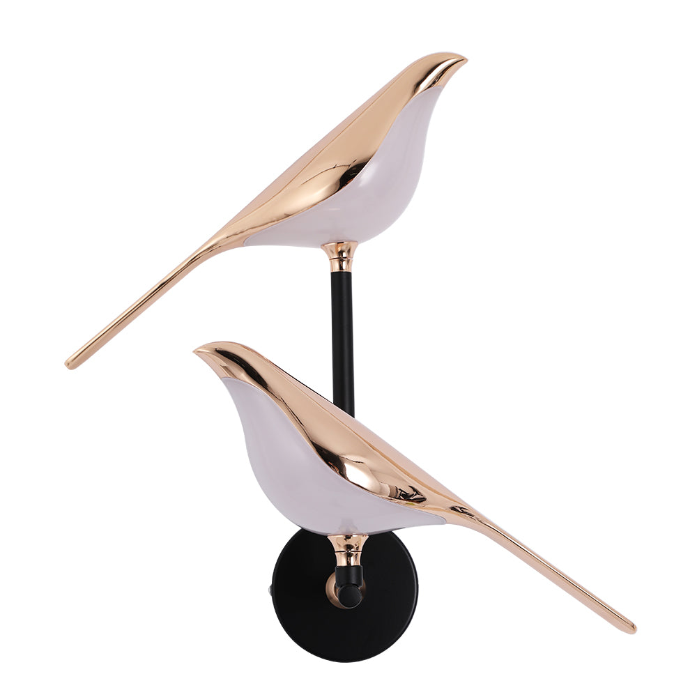 LuxiLamps - Wandlamp 2 Vogels - Muurlamp - Moderne Wandlamp - 33 cm - Draaibaar - Sfeerverlichting - Decor Muurverlichting