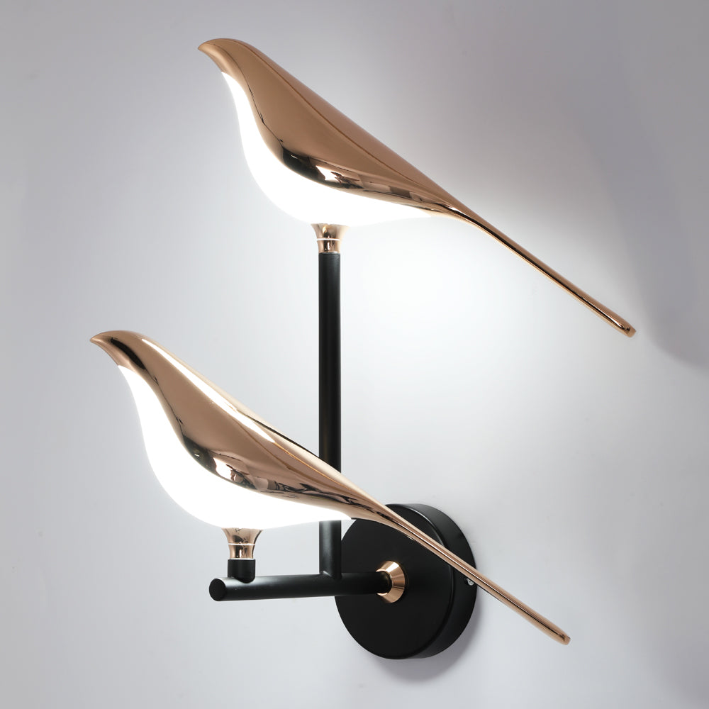LuxiLamps - Wandlamp 2 Vogels - Muurlamp - Moderne Wandlamp - 33 cm - Draaibaar - Sfeerverlichting - Decor Muurverlichting