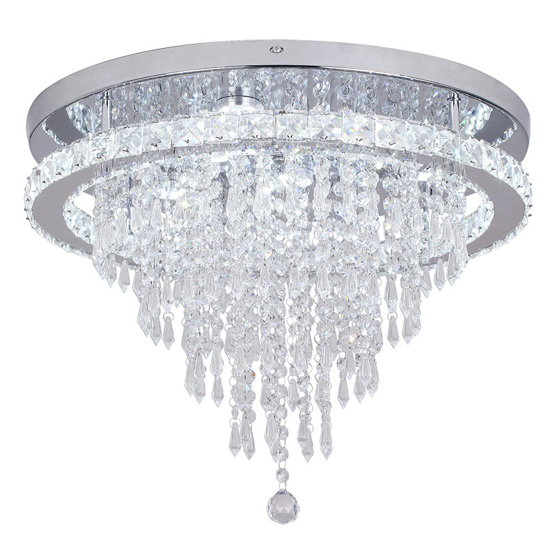 LuxiLamps - Kristallen Plafondlamp - Crystal Led Lamp - 50 cm - Met Afstandsbediening Dimbaar - Woonkamerlamp - Moderne lamp - LED Plafondlamp - Plafonniere