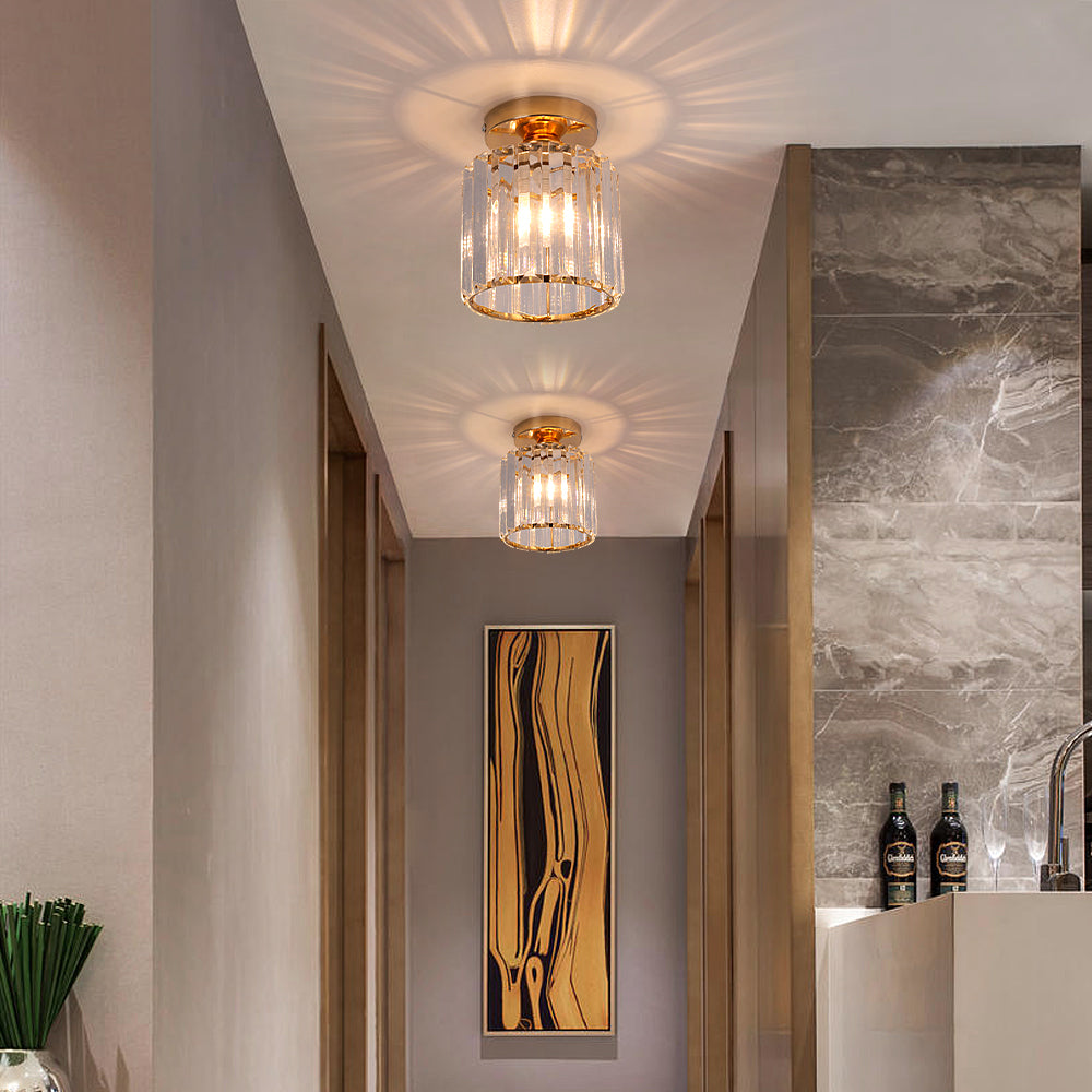 Moderne Kristallen Plafondlamp - Goud - LED Rond Kristallen Kroonluchter - Gangpad Lamp