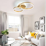 Gouden LED-plafondlamp met twee ringen - productfoto 5