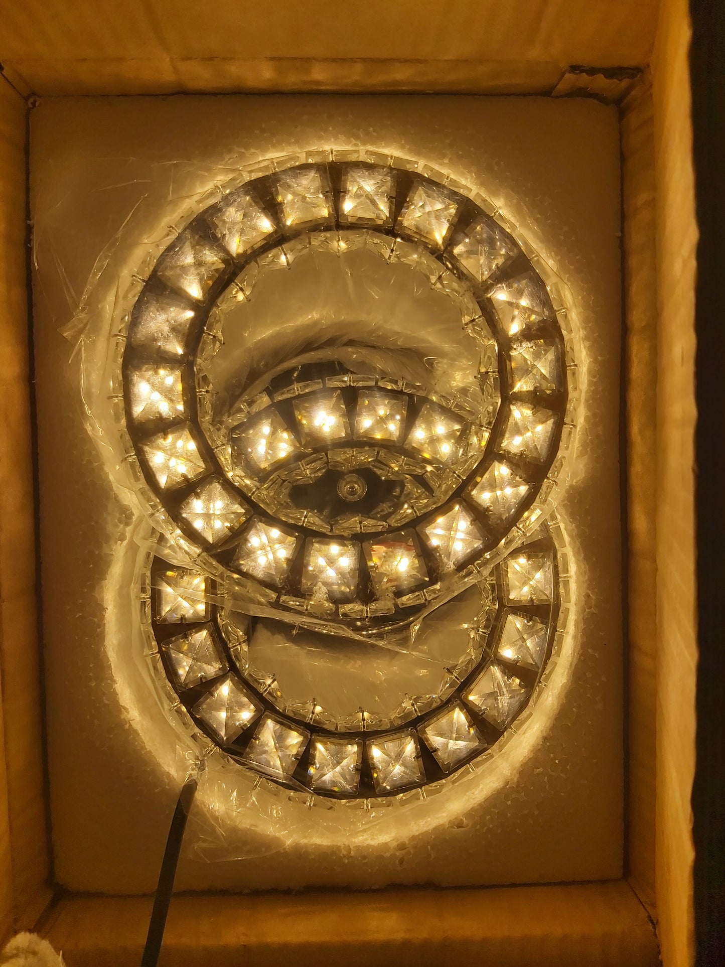 Kristallen Gangpad Lamp - 2 Ring Crystal Led Lamp - Moderne lamp -LED Plafondlamp - Plafonniere