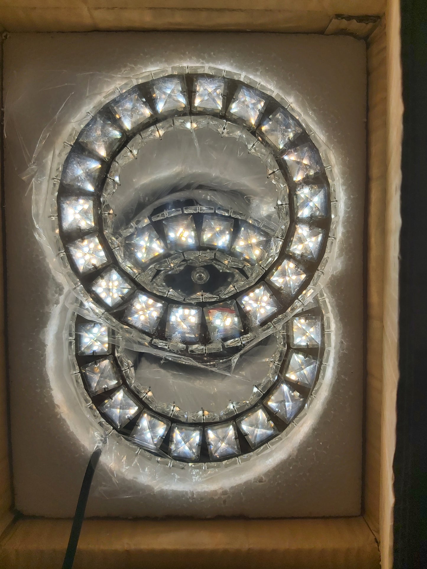Kristallen Gangpad Lamp - 2 Ring Crystal Led Lamp - Moderne lamp -LED Plafondlamp - Plafonniere