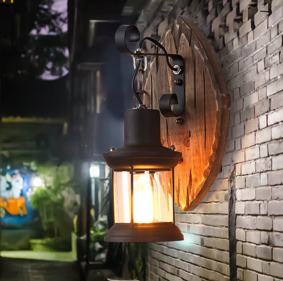 Antieke Retro Vintage Wandlamp - Industriële Houten Muur Verlichting - Bar - Restaurant - Moderne Muurlamp