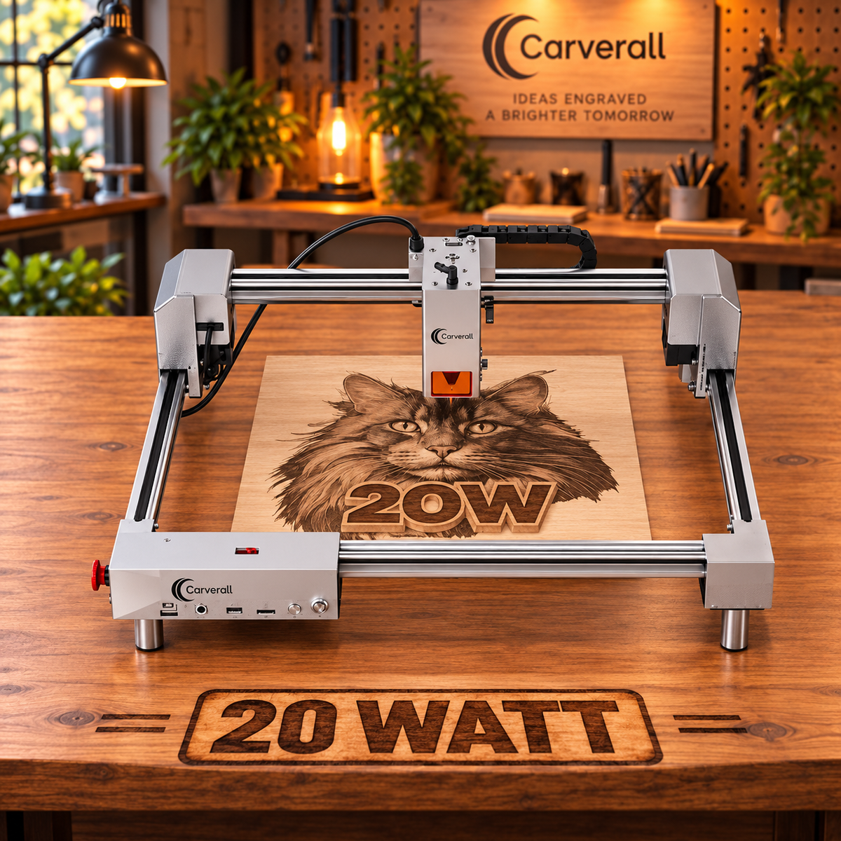 Laser Graveermachine JL9 - Laser Cutter - 20W - Lasergraveermachine - Met Dubbele Motor - Graveren - Display - WiFi App - 300x300 mm - Laser Snijmachine - Bedienbaar Met APP