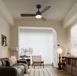 3-Blade Ceiling Fan - Modern LED Fan - 6 Speeds - Black/Brown - Remote Controlled - 105 cm