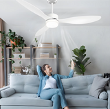 3-Blade Ceiling Fan - Modern LED Fan Light - 6 Speeds - Height Adjustable - Remote Control & APP - 132 cm - White - Living Room Lamp