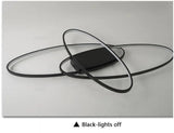 Oval Ring Ceiling Light - Black - With Remote Control - For Living And Dining Room - Ceiling Fixture