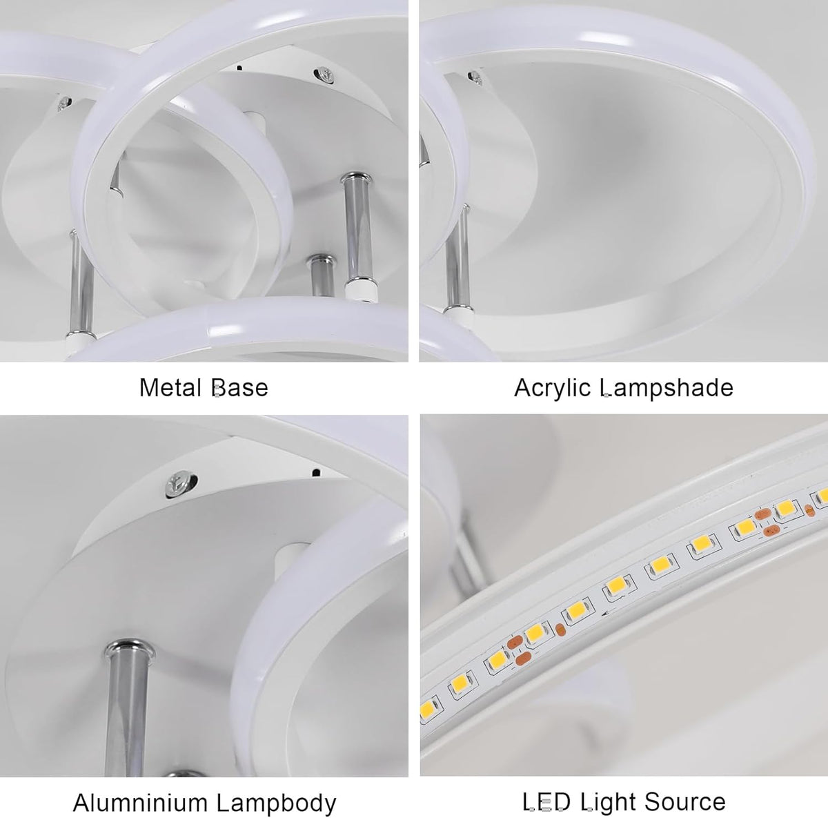 3 Ringen LED Plafondlamp - Wit - Warm Wit - Voor Woonkamer En Eetkamer - Plafonnière