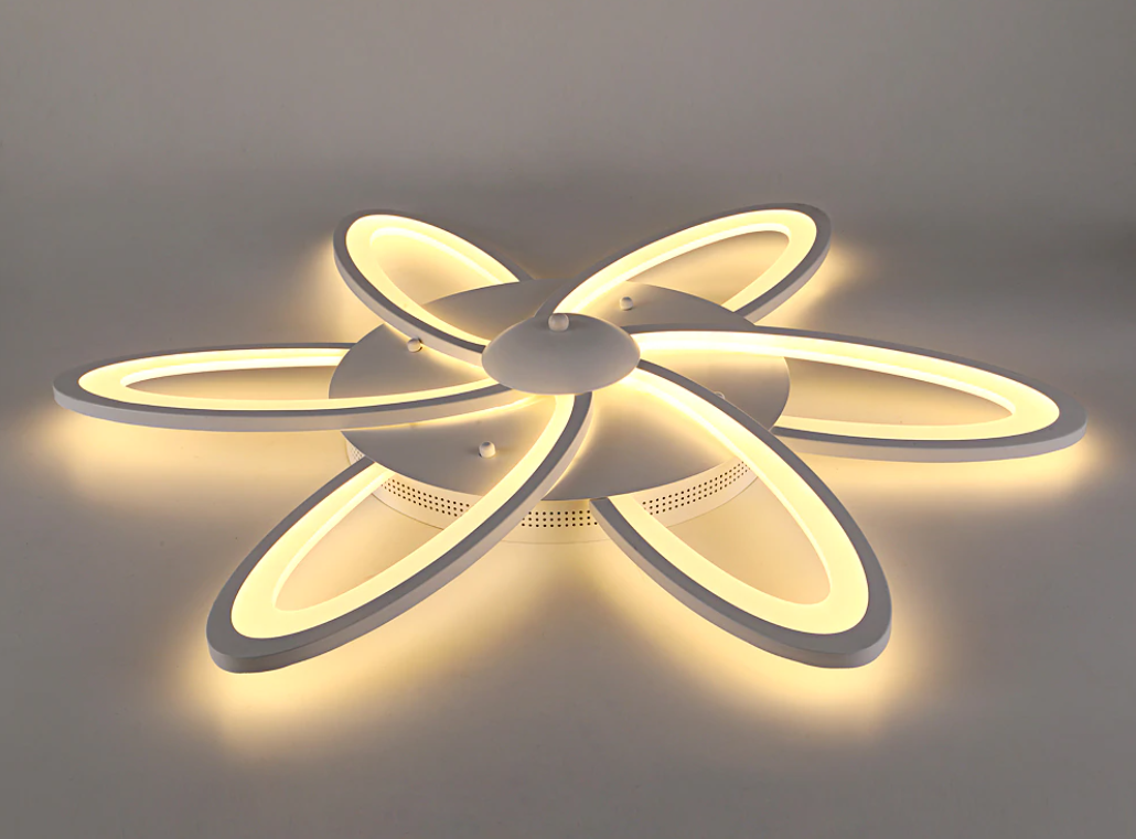 Modern Petal LED Ceiling Light - White - Dimmable With Remote Control - For Living And Dining Room - Ceiling Fixture