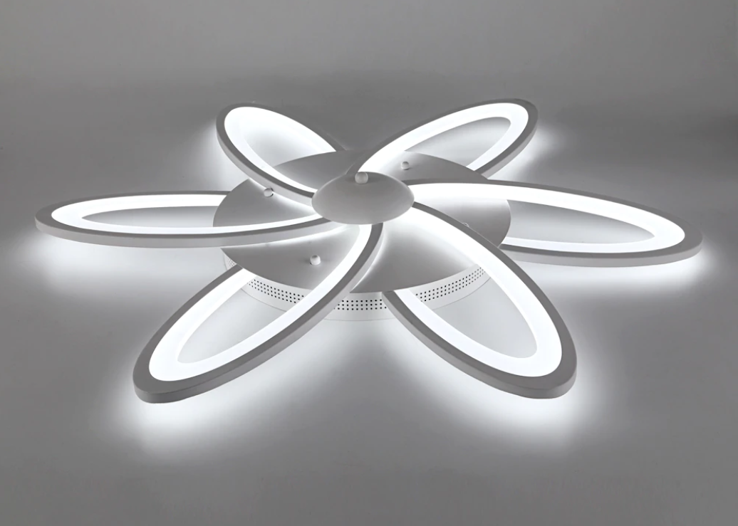 Modern Petal LED Ceiling Light - White - Dimmable With Remote Control - For Living And Dining Room - Ceiling Fixture