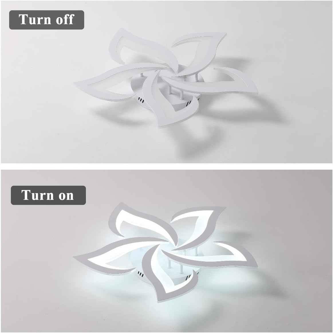 5 Star Ceiling Lamp - White - With Remote Control - Smart Lamp - Dimmable With App - Living Room Lamp - Bedroom Lamp - Modern Lamp - Ceiling Lamp