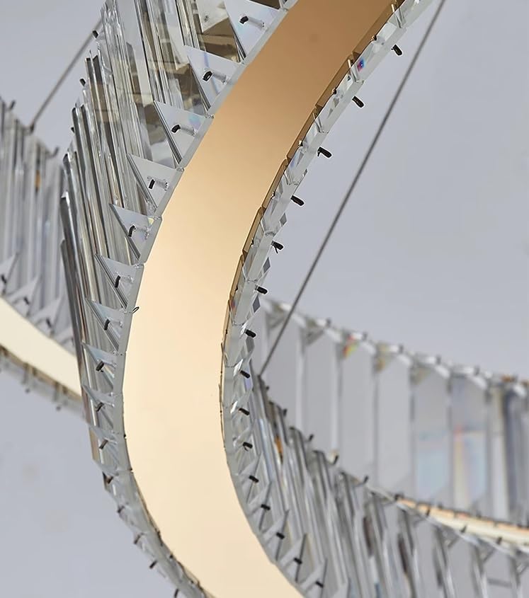 2 Ringen Hanglamp - Eettafel Hanglamp - Goud - 2 Lagen 40 & 60 cm - Luxe Kroonluchter - Hoogte Verstelbaar - Woonkamerlamp