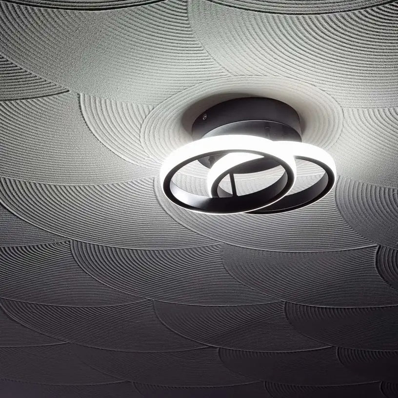 Moderne Plafondlamp - Rond LED - Kroonluchter - Gangpad Lamp - Verlichting - 25 cm - Zwart - Plafonniére - 20W