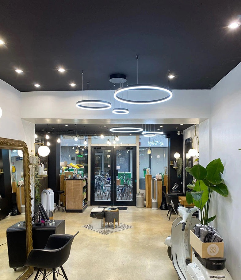 3 Ringen - Hanglamp - Kroonluchter - Zwart - Dimbaar met afstandsbediening