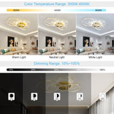 Modern LED Ceiling Light With 6 Light Rings - Gold - Dimmable With Remote Control - For Living And Dining Room - Ceiling Fixture