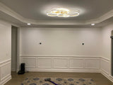 Modern LED Ceiling Light With 6 Light Rings - Gold - Dimmable With Remote Control - For Living And Dining Room - Ceiling Fixture