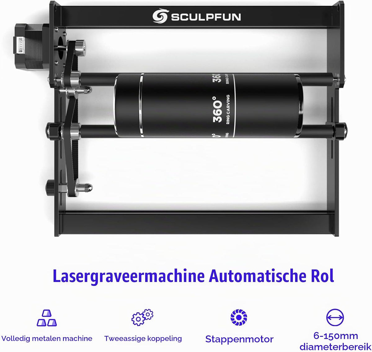 Sculpfun S9 Laser Graveermachine 2 in 1 Set - Met Rotary Roller - Graveermachine - Laser Cutter - Laser Engraver - Graveerset - Laser Snijmachine - Graveerpen