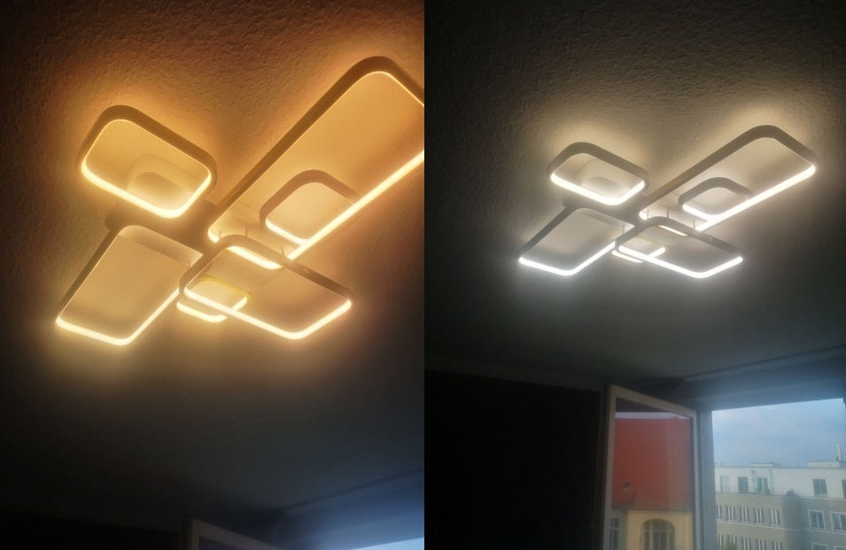 LuxiLamps - LED Plafondlamp - Goud/Zwart - 82 cm - Woonkamer Lamp - Moderne lamp - Plafoniere