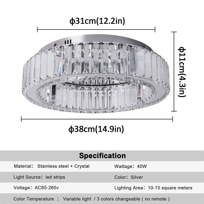 Ring Kristallen Plafondlamp - Crystal Led Lamp - Woonkamerlamp - Moderne lamp - LED Plafondlamp - Plafonniere