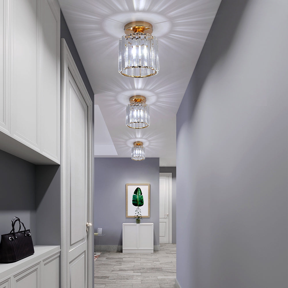 Moderne Kristallen Plafondlamp - Goud - LED Rond Kristallen Kroonluchter - Gangpad Lamp