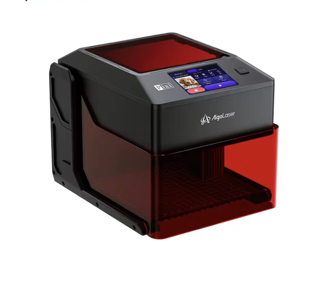 Laser Graveermachine Pixi 5W - 3.5 Inch Touchscreen - Laser Cutter - Laserprinter All In One - Graveren - Display - Zwart/Rood - Laser Snijmachine - Bedienbaar Met APP