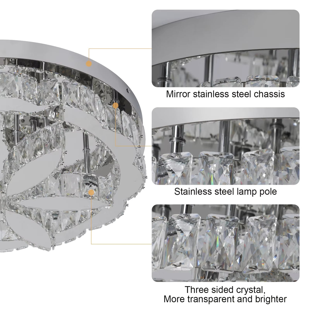 Moderne LED Kroonluchter - Chroom - Met Afstandsbediening Dimbaar - Plafondlamp Slaapkamer Of Eetkamer - Kristallen Kroonluchter
