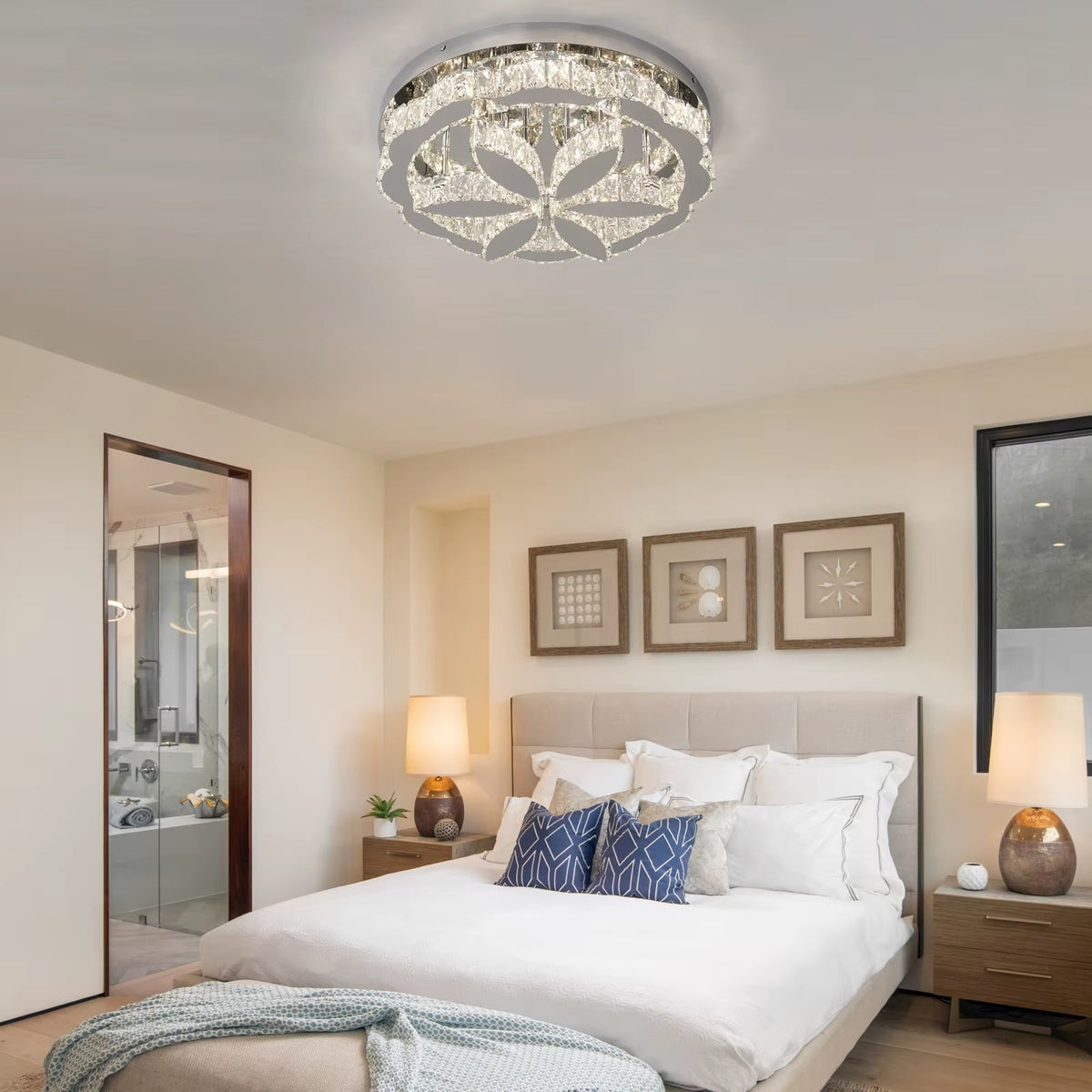 Moderne LED Kroonluchter - Chroom - Met Afstandsbediening Dimbaar - Plafondlamp Slaapkamer Of Eetkamer - Kristallen Kroonluchter