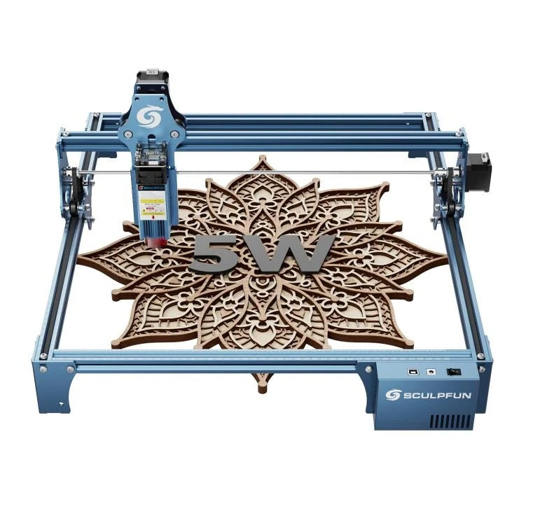Sculpfun S9 Laser Graveermachine 2 in 1 Set - Met Rotary Roller - Graveermachine - Laser Cutter - Laser Engraver - Graveerset - Laser Snijmachine - Graveerpen