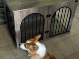 Dog Crate - Furniture - Dog Cage - Dog Kennel - Dog Box - Side Table - Coffee Table - 3 Doors - 100x60x63 Cm - Grey