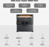 Allpowers - S300 Plus - Portable Power Station - 288Wh Power Station - Output 300W (500W Peak) - Lithium-Ion - Emergency Power Supply - AC 1x, USB, USB-C, DC and Wireless Charging - Suitable for Camping and Travel