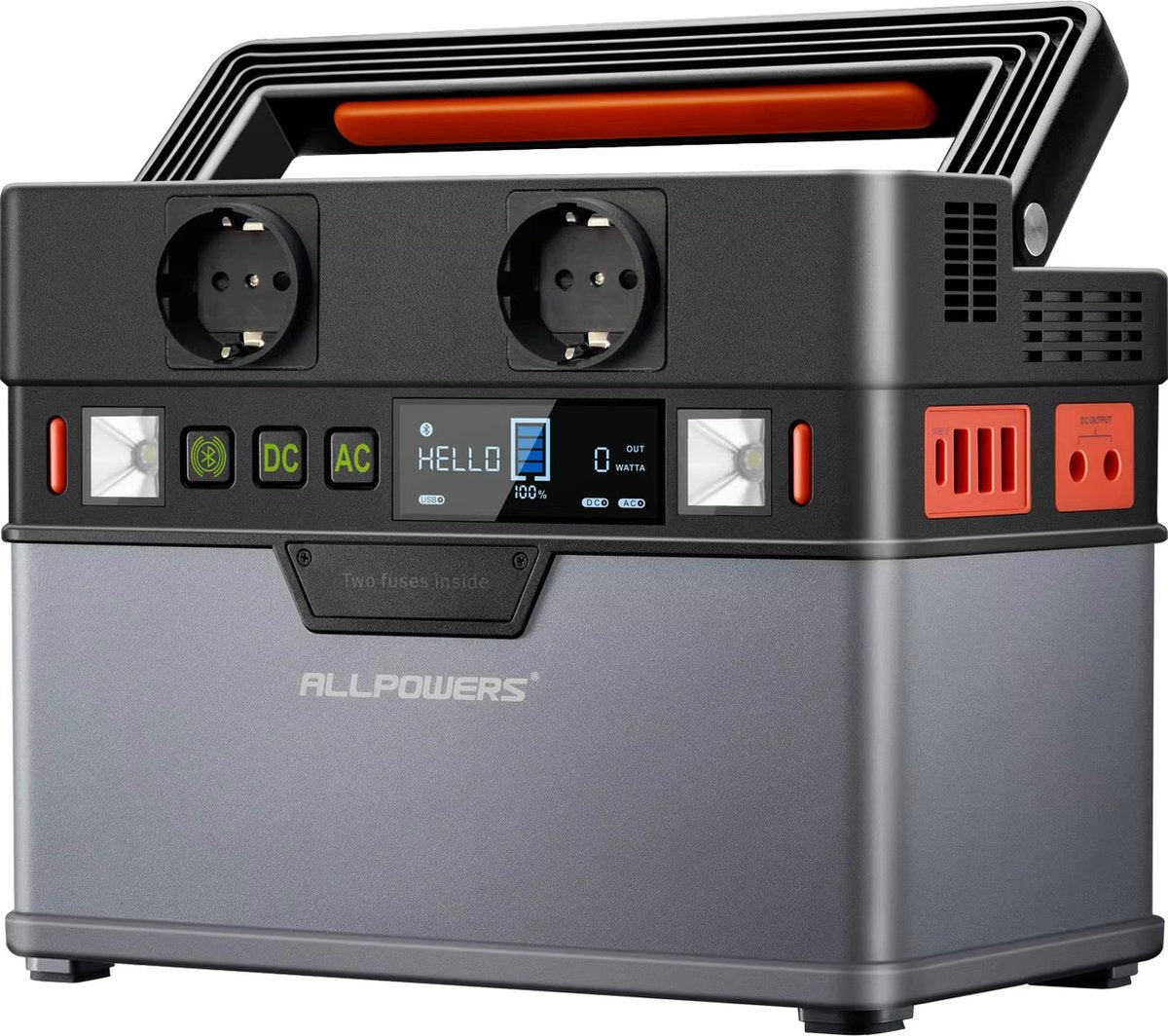 Allpowers S300 Pro MAX - Draagbare Krachtcentrale - 288Wh - Powerstation - Output 300W (500W Piek) - Lithium-Ion - Noodstroomvoorziening - AC 2x, USB, USB-C, DC en Draadloos Opladen - Geschikt voor Kamperen en Reizen