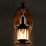 Vintage Wooden Wall Lamp - Industrial Wall Lighting - For Bar And Restaurant