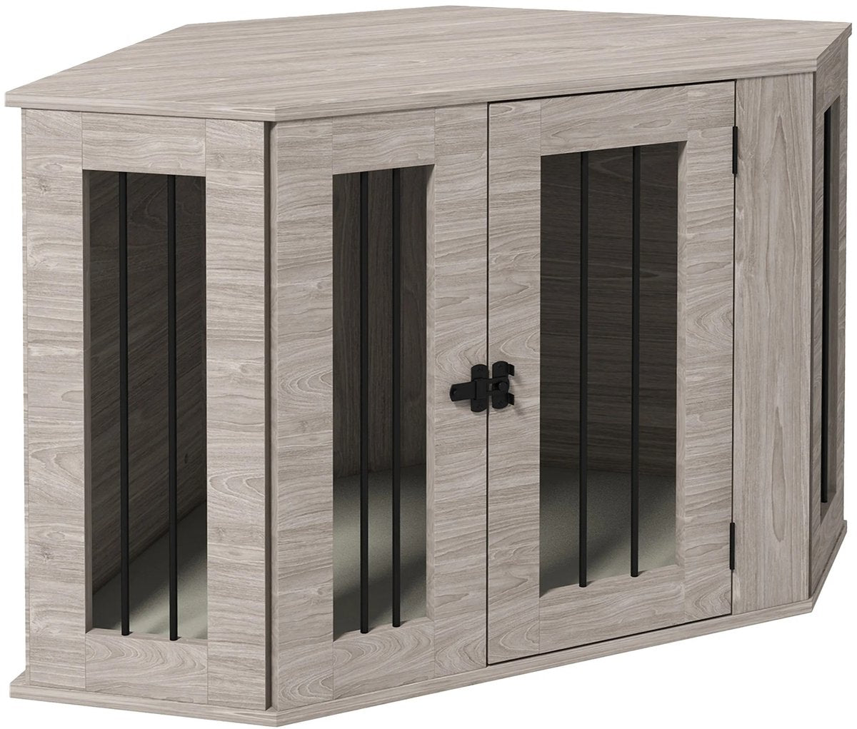 Bench - Hondenbench - Hoekmeubel - Hondenkooi voor de hoek - Hondenhok - Hondenbox - Salontafel - 63x104x55 Cm - Grijs