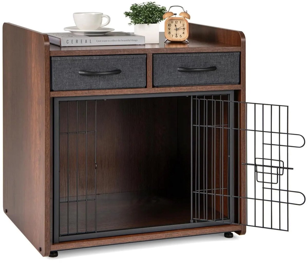 Crate - Dog Crate - Furniture - Dog Cage - Dog House - Dog Pen - Coffee Table - 2 Drawers - 62×49.5×63 cm - Brown