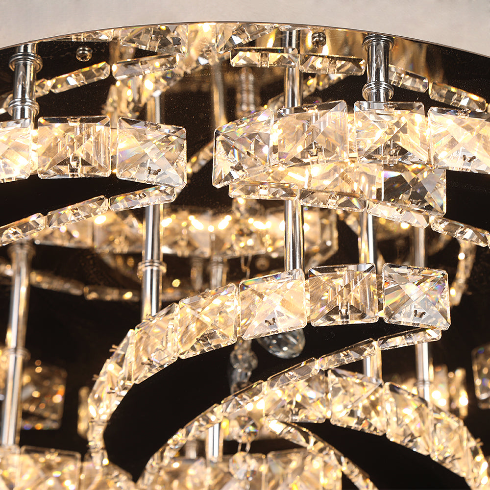 Flower Ceiling Light - Dimmable With Remote Control - Ceiling Lamp - Chrome - Modern LED Lamp - Chandelier - Kitchen Lamp - Living Room Lamp - Ceiling Fixture