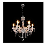 Crystal Chandelier - 6 Light Points - Classic Candle Style - Pendant For Living And Dining Rooms