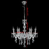 Crystal Chandelier - 6 Light Points - Classic Candle Style - Pendant For Living And Dining Rooms