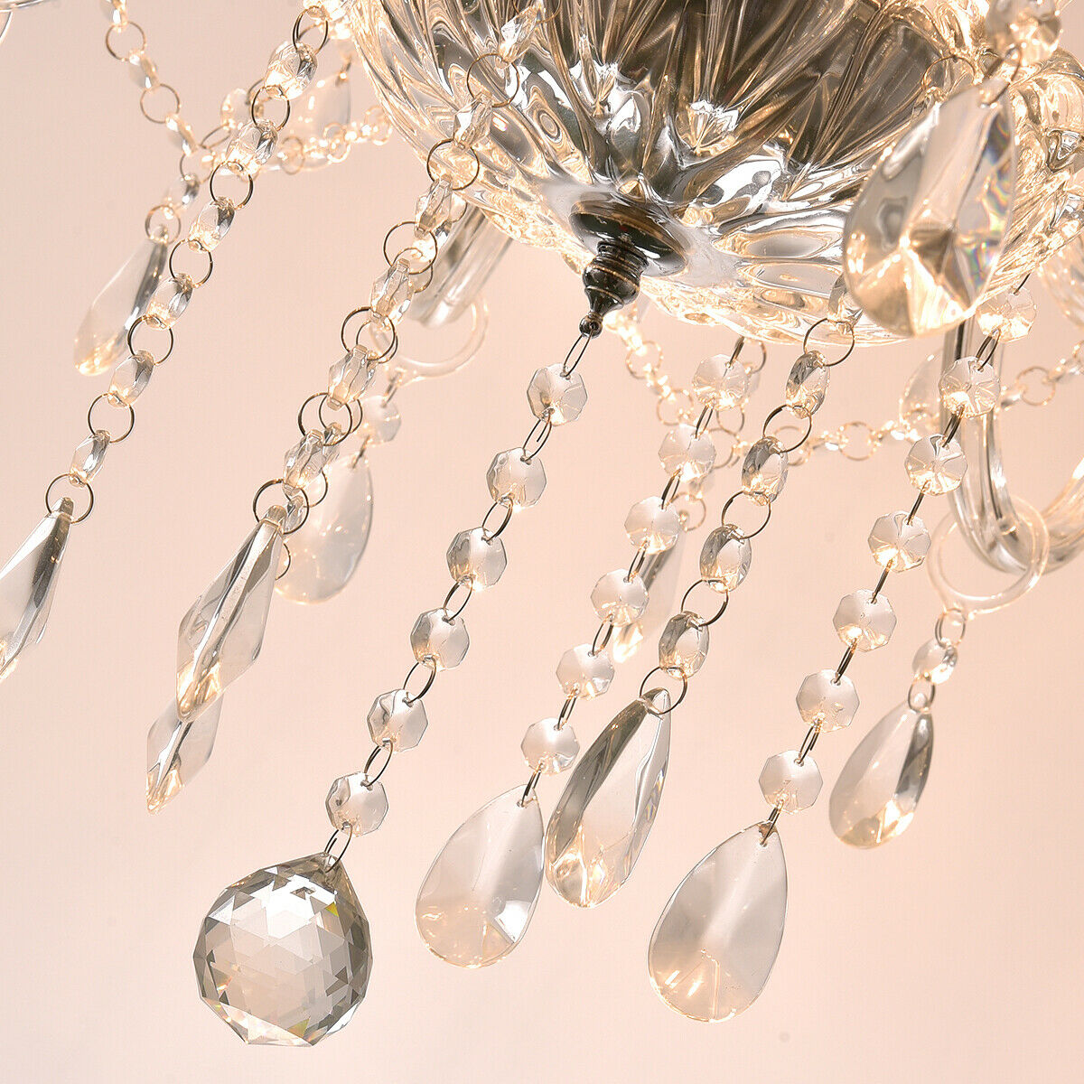 Crystal Chandelier - 8 Light Points - Diameter 76 cm - Classic Candle Style - Pendant For Living And Dining Rooms