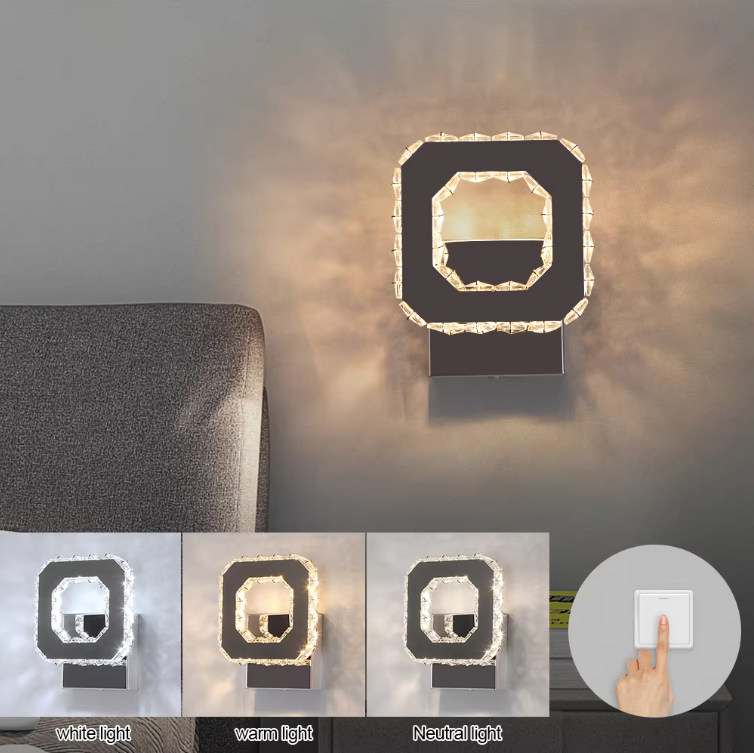 Crystal LED Wall Lamp - Modern Wall Lighting - 3 Colors - Crystal Wall Light - Wall Decoration