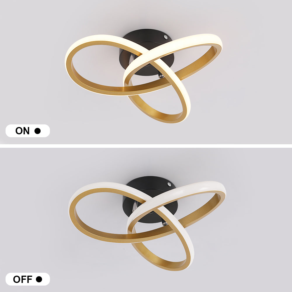 Modern Curl Lamp - Chandelier - Gold - Aisle or Hall Lamp - LED Lighting - Ceiling Lamp
