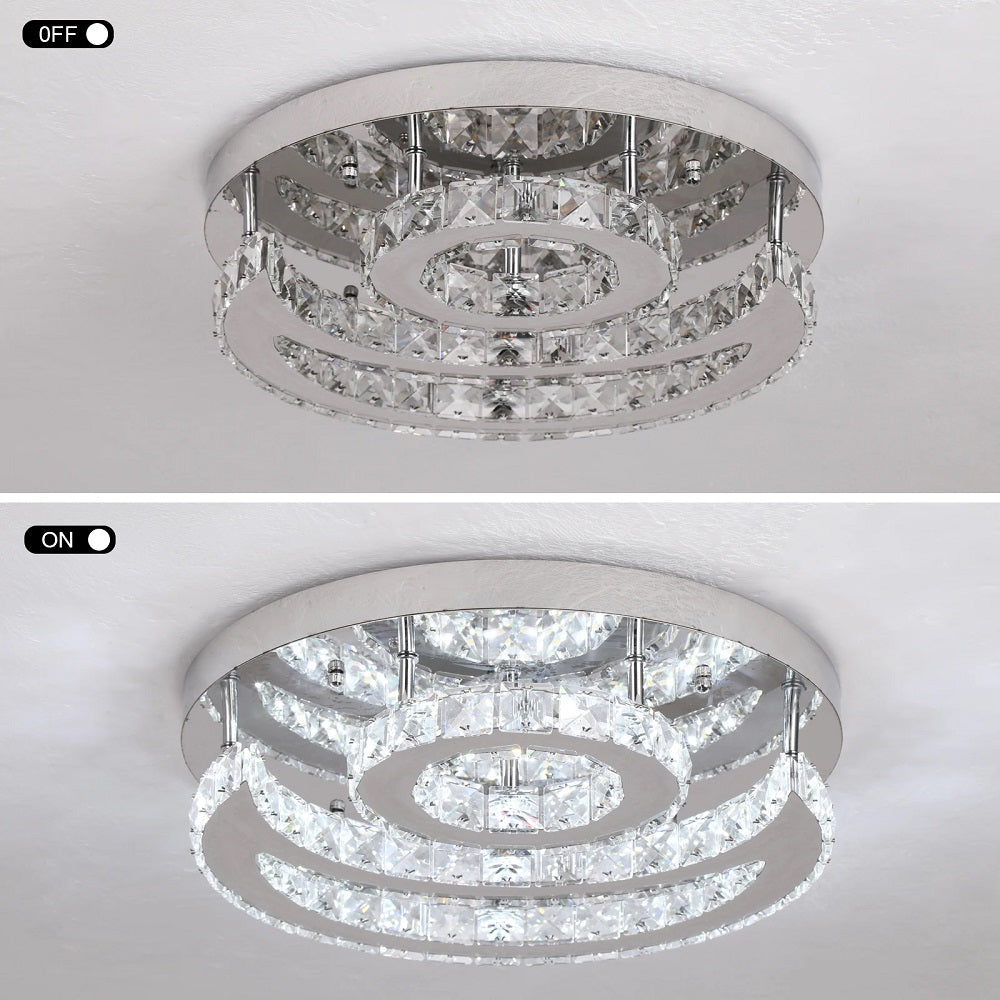 LuxiLamps - Sun & Moon Ceiling Lamp - Crystal LED Chandelier - 3 Colors - Modern Living Room Lamp - 40 cm - Ceiling Lamp
