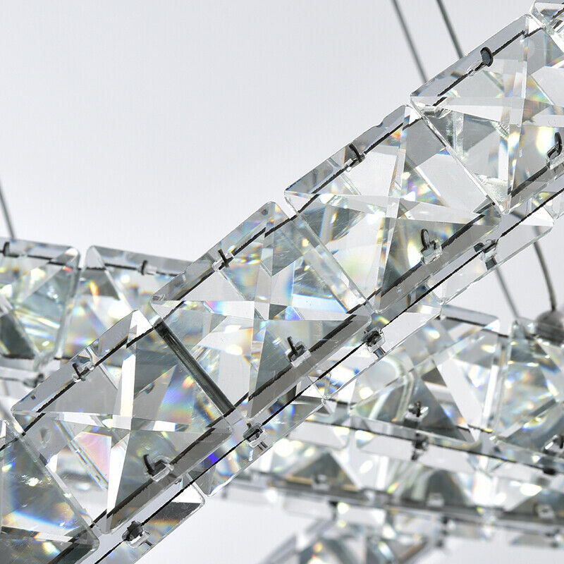 Kristallen Kroonluchter - Crystal Led Hanglamp - 2 Ring Hanglamp - Woonkamerlamp - Moderne lamp - Hanglamp