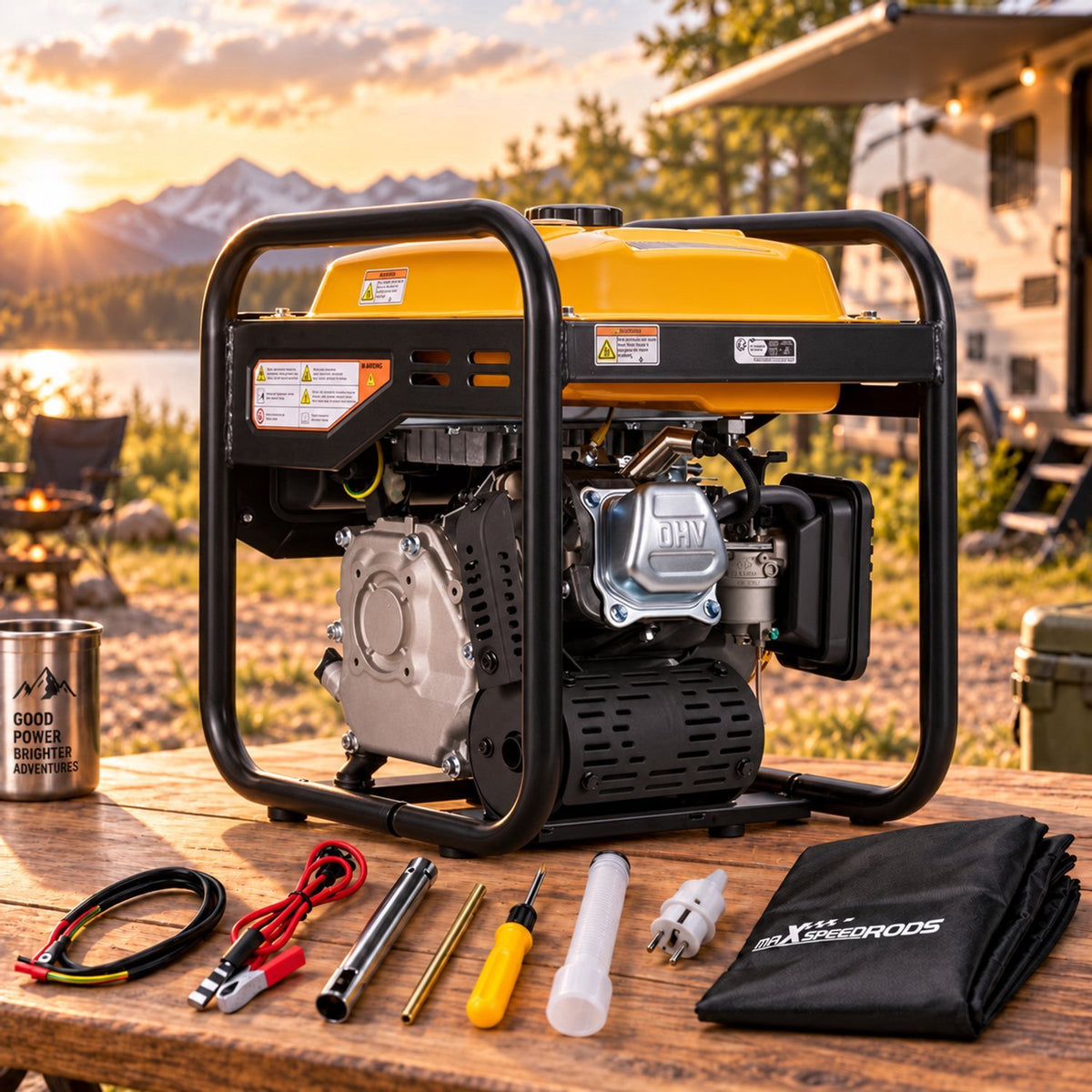 Draagbare Benzine Generator - Inverter - Betrouwbare Generator voor Outdoor - Kamperen - Stroomuitval - 3500W Piek - 3200W Continu - 4-Takt 223cc