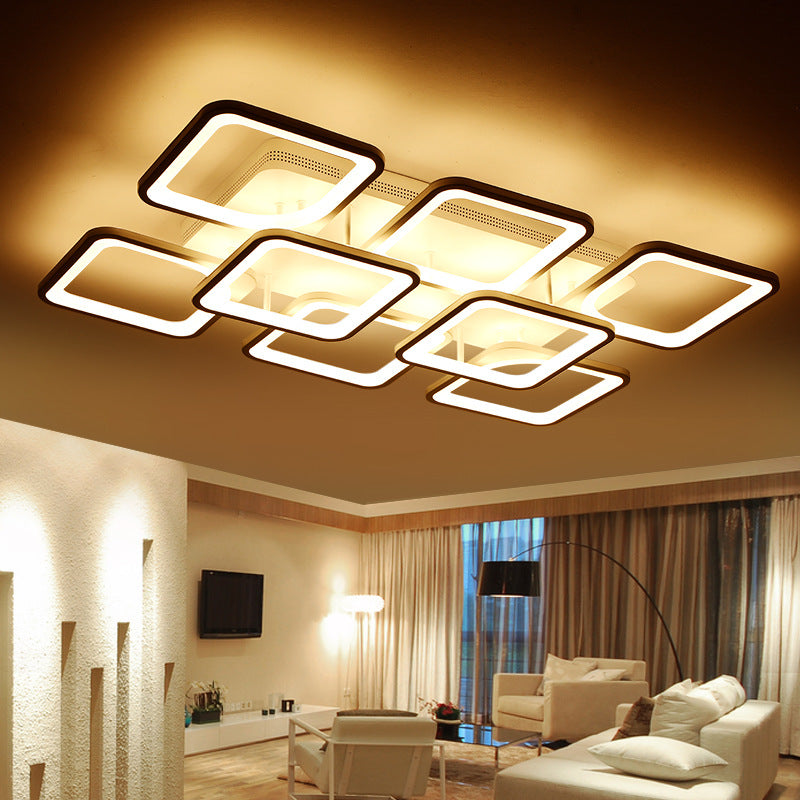 LuxiLamps - 8 Kop Plafondlamp - Smart lamp - Zwart - 90cm - Afstandsbediening en APP - Woonkamerlamp - Plafonniere