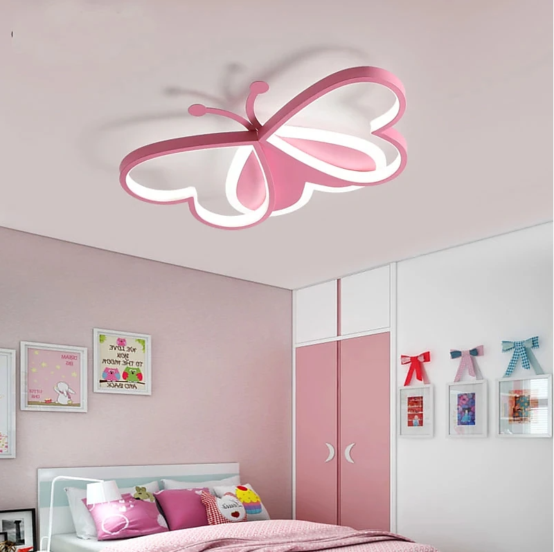 Vlinder Plafondlamp - 3 Kleuren - Roze - Woonkamerlamp - Moderne Lamp - Plafonnière