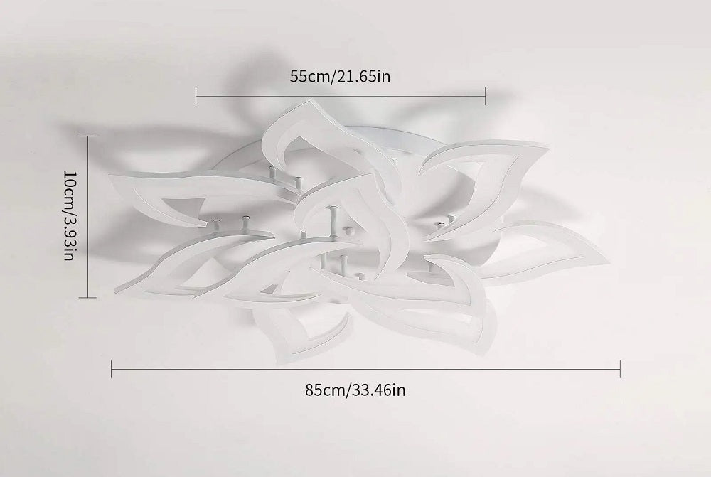 LuxiLamps - 10 Star Ceiling Lamp - White - With Remote Control - Dimmable - Living Room Lamp - Modern Lamp - Ceiling Lamp
