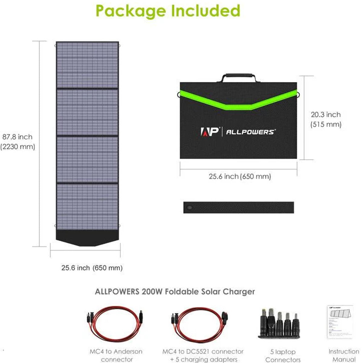 Allpowers® R1500 Powerstation + 200W Zonnepaneel – Capaciteit 1152Wh - 1800W AC Output – UPS – Uitbreidbaar met Allpowers B1000 – Back-up Stroomvoorziening - 3000W Piek - DC - AC - Camping - LFP - Draagbare LiFePO4 Energiecentrale - Zonnegenerator