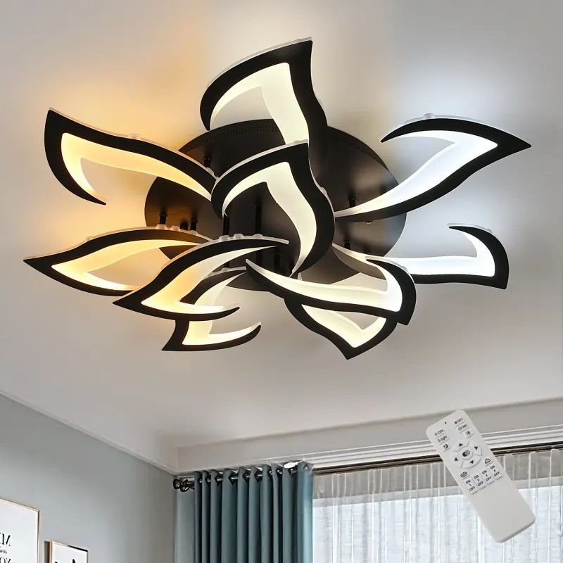 LuxiLamps - 10 Star Ceiling Lamp - Black - With Remote Control - Smart Lamp - Dimmable With App - Living Room Lamp - Modern Lamp - Ceiling Lamp