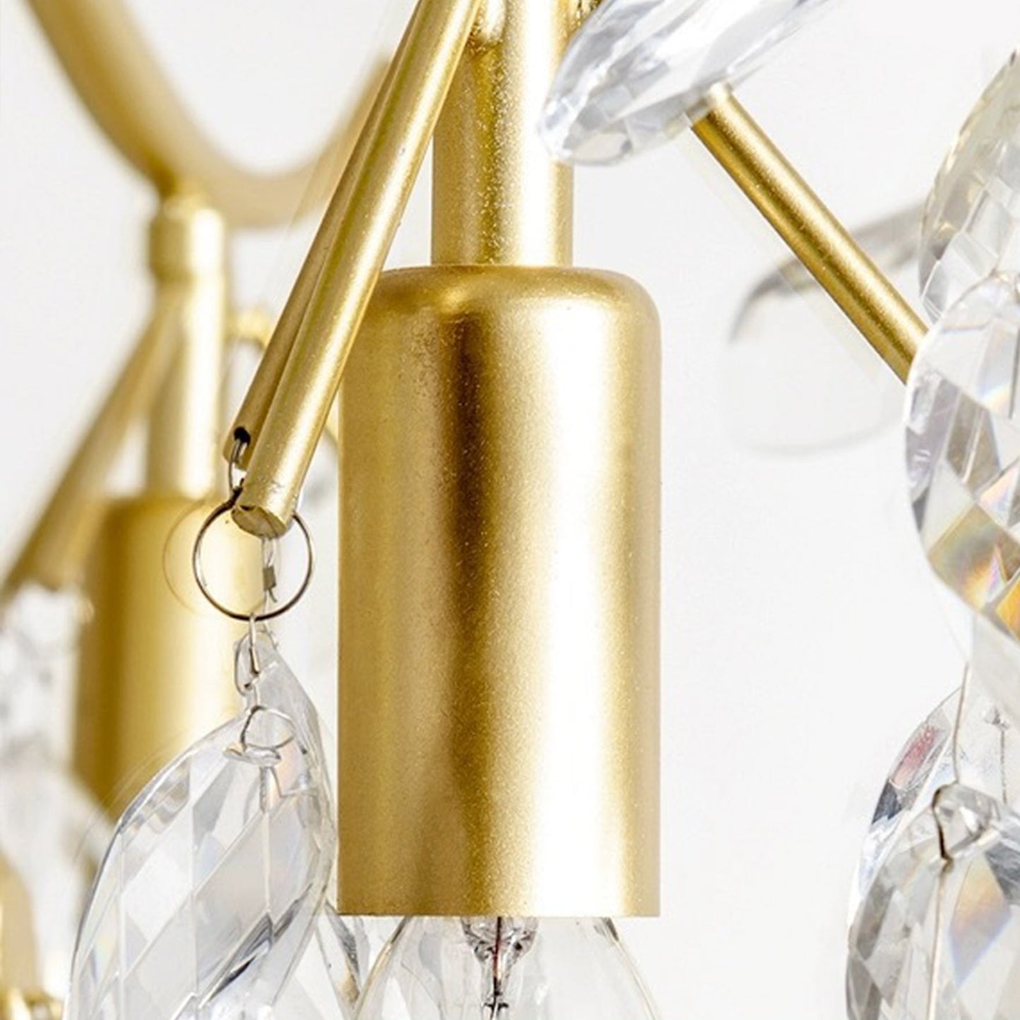 LuxiLamps - 9 Arm Kristallen Kroonluchter - Crystal Chandelier - Goud - Hanglamp - Woonkamerlamp - Moderne lamp - Plafonniere